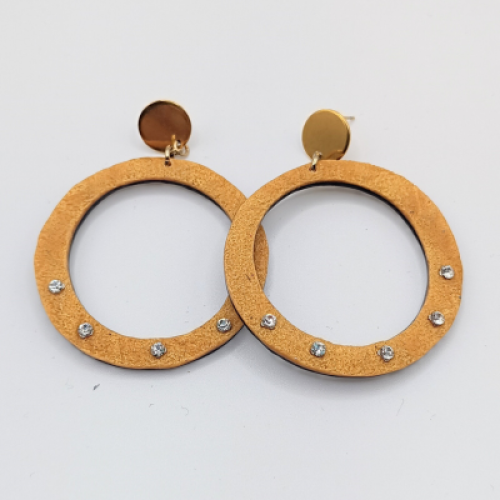 Σκουλαρίκια κρίκοι χρυσό με στρας