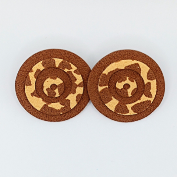  Σκουλαρίκια Animal Print Στόχος  Καρφωτά  Σκούρο Καφέ & Μπεζ 