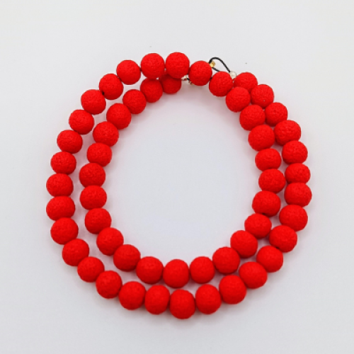  Κολιέ  με Χάντρες Φωτεινό Κόκκινο Lava Effect