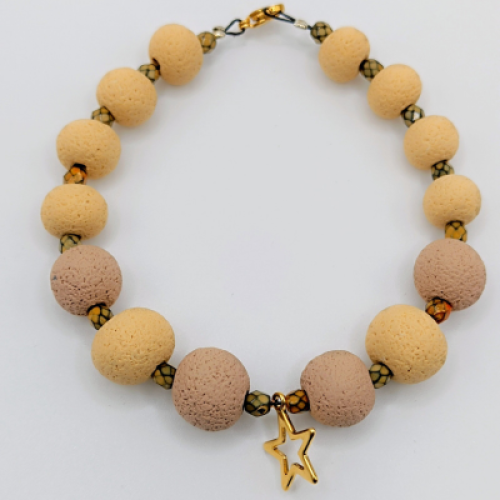  Βραχιόλι με Χάντρες Άμμου  & Χρυσό Αστέρι