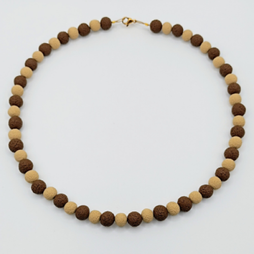 Κολιέ Statement Bicolor Καφέ & Μπεζ Lava Effect