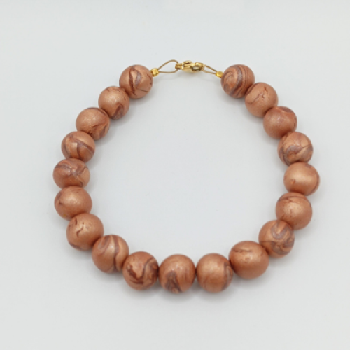  Βραχιόλι Mixed Media Ροζ Χρυσό Αντίκ & Χάλκινος Τόνος