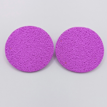  Σκουλαρίκια Στρογγυλά Καρφωτά, Μοβ/Λιλά με Ανάγλυφα σχέδια