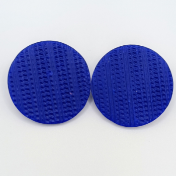  Σκουλαρίκια Στρογγυλά Καρφωτά,Έντονο Μπλε με Ανάγλυφη Υφή 