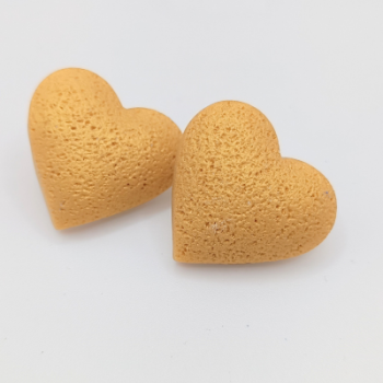  Σκουλαρίκια Καρδιές Χρυσό Μεταλλικό με Ανάγλυφη Υφή