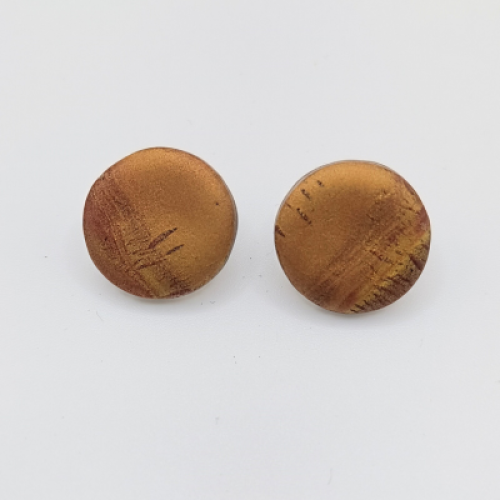 Σκουλαρίκια κουμπωτά σε χάλκινο χρώμα