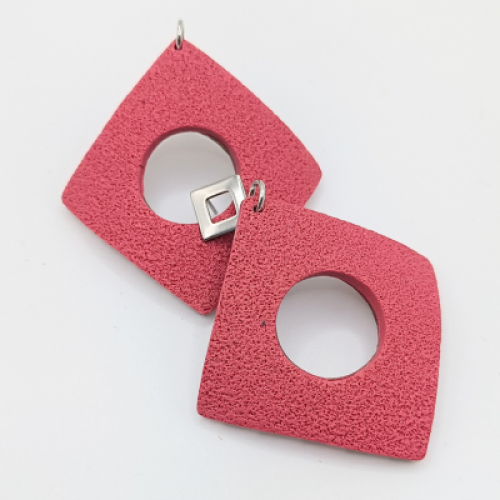 Σκουλαρίκια κρεμαστά σάπιο μήλο με ανάγλυφη υφή