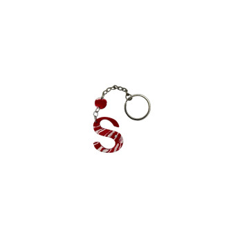Μπρελόκ Λευκό-κόκκινο Swarovski 