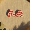  Σκουλαρίκια Καρδιές Polka Dot σε λευκό & κόκκινο