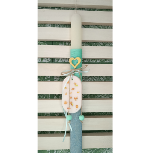 Λαμπάδα με Αρωματικό Ντουλάπας & Wax Melt "Gold Flakes Mint"