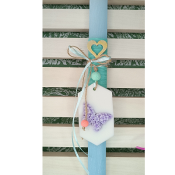 Λαμπάδα με Αρωματικό Ντουλάπας & Wax Melt "Lavender Butterfly"